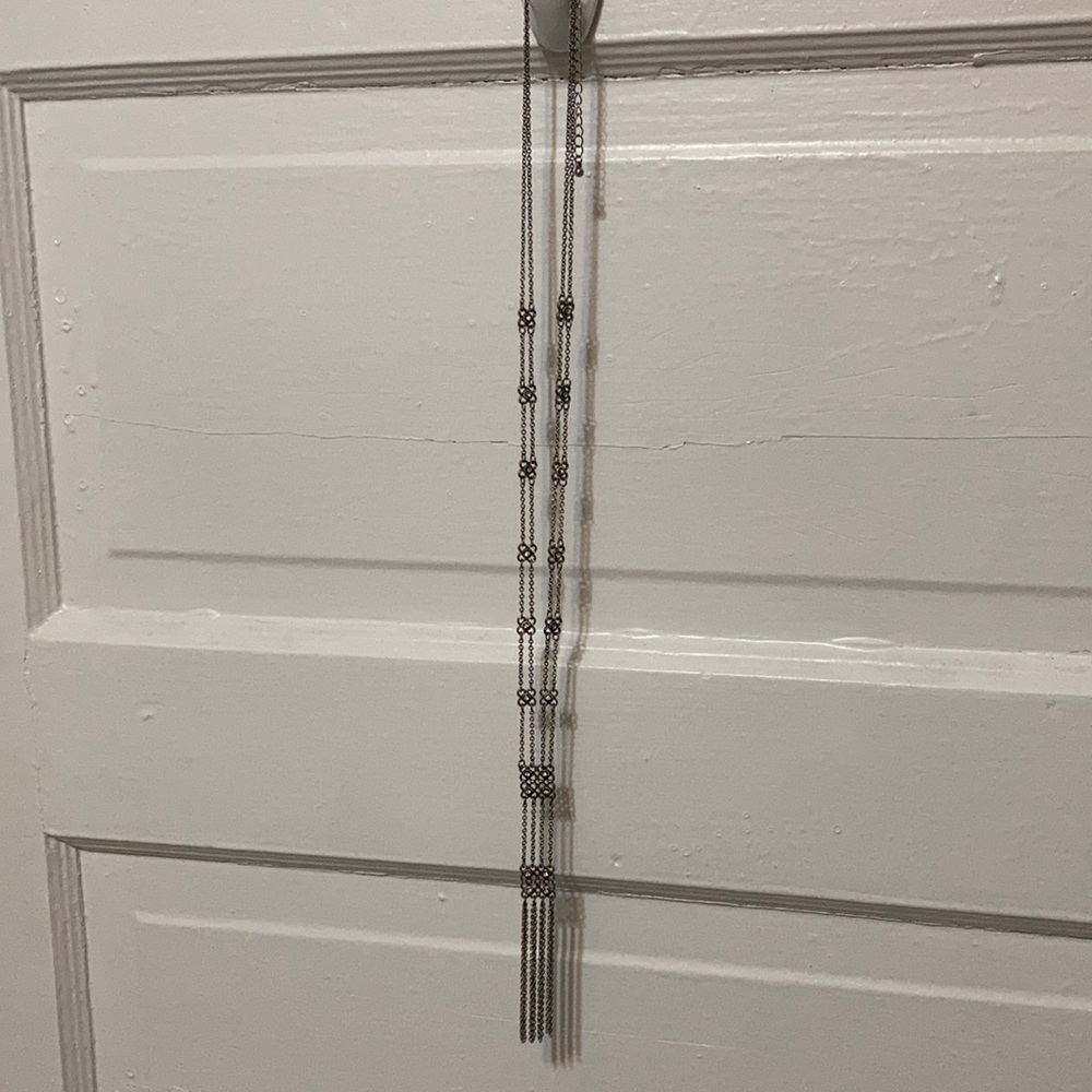 Long silver necklace